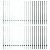 vidaXL Įmontuotas tvoros stulpas 44 vnt. Žalia 200 cm