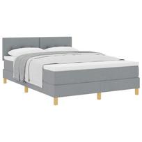 vidaXL Kiemas lova su pagalve Šviesiai pilka 140 x 190 cm audinys