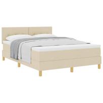 vidaXL Kiemas lova su pagalve Kreminė 140 x 190 cm audinys