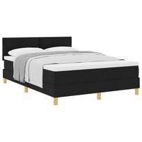 vidaXL Kiemas lova su pagalve su galvūgalio Juoda 140 x 190 cm audinys
