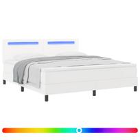 vidaXL Kiemas lova su čiužiniu Balta 180 x 200 cm Dirbtinė oda