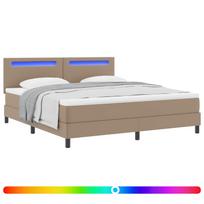 vidaXL Kiemas lova su čiužiniu Kapučino 180 x 200 cm Dirbtinė oda