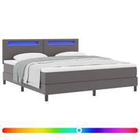 vidaXL Kiemas lova su čiužiniu Pilka 180 x 200 cm Dirbtinė oda