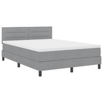 vidaXL Kiemas lova su pagalve Šviesiai pilka 140 x 190 cm audinys