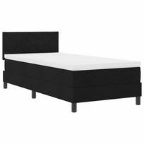 vidaXL Kiemas lova su pagalve su galvūgalio Juoda 90 x 200 cm audinys