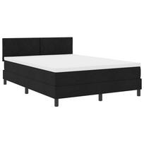 vidaXL Kiemas lova su LED juostelėmis Juoda 140 x 190 cm audinys