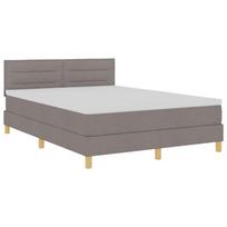 vidaXL LED Čiužinio Lova su galvūgalio Taupe 140 x 200 cm audinys