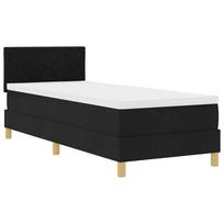 vidaXL LED Čiužinio Lova su pagalve Juodas 80 x 200 cm audinys