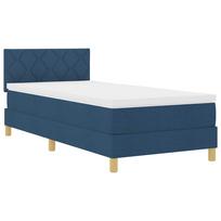 vidaXL LED Čiužinio Lova su pagalve Mėlyna 90 x 190 cm audinys