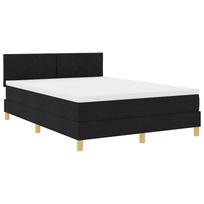 vidaXL LED Čiužinio Lova su galvūgalio Juodas 140 x 190 cm audinys