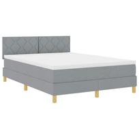 vidaXL LED Čiužinio Lova Šviesiai pilka 140 x 190 cm audinys