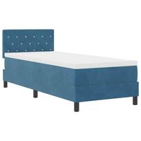 vidaXL LED Čiužinio Lova Tamsiai mėlyna 80 x 200 cm Aksomas