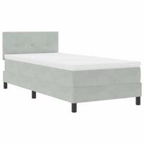 vidaXL LED Čiužinio Lova Šviesiai pilka 80 x 200 cm Aksomas