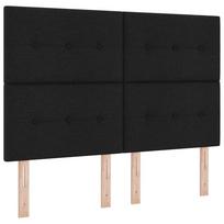 vidaXL Kiemas lova su LED juostelėmis Juoda 140 x 190 cm audinys