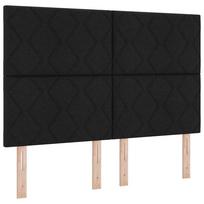 vidaXL Kiemas lova su LED juostelėmis Juoda 140 x 200 cm audinys