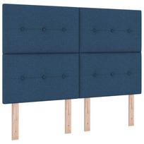 vidaXL LED Čiužinio Lova su galvūgalio Mėlyna 140 x 200 cm audinys