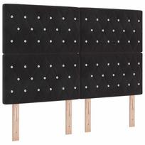 vidaXL LED Čiužinio Lova su čiužiniu Juodas 140 x 200 cm Aksomas