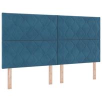 vidaXL LED Čiužinio Lova Tamsiai mėlyna 180 x 200 cm Aksomas