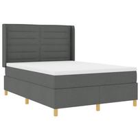 vidaXL Kiemas lova su LED juostelėmis Pilka 140 x 200 cm audinys