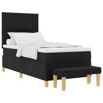 vidaXL Kiemas lova su pagalve su galvūgalio Juoda 200 x 90 cm audinys
