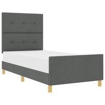 vidaXL Lovos rėmas su galvūgalio Tamsiai pilka 80 x 200 cm audinys
