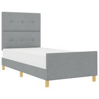 vidaXL Lovos rėmas su galvūgalio Šviesiai pilka 80 x 200 cm audinys