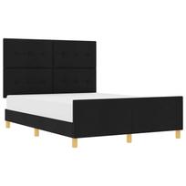 vidaXL Lovos rėmas su pagalve su galvūgalio Juoda 160 x 200 cm audinys