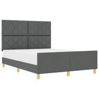 vidaXL Lovos rėmas su galvūgalio Tamsiai pilka 140 x 190 cm audinys