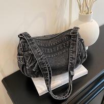 Women's bag new denim lazy style retro shoulder backpack travel mother bag mother-in-law messenger bag mėlyna