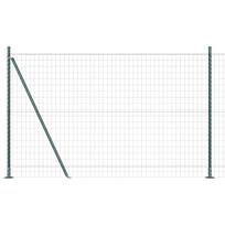 vidaXL Eurų tvora su betono baze 25 x 1,2 m PVC dengtas plienas Žalia