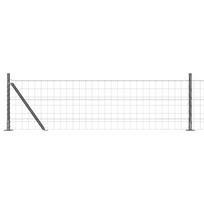 vidaXL Eurų tvora su betono baze 25 x 0,4 m PVC dengtas plienas Pilka