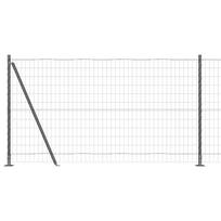 vidaXL Eurų tvora su betono baze 25 x 1,2 m PVC dengtas plienas Pilka