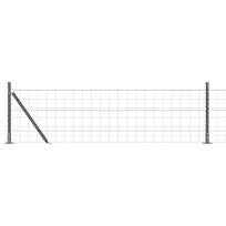vidaXL Eurų tvora su betono baze 25 x 0,4 m PVC dengtas plienas Pilka