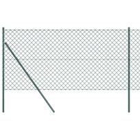 vidaXL Grandinės tvoros tvirtinimas 10 x 1 m PVC dengtas plienas Žalia