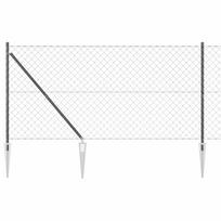 vidaXL Grandininė tvora su smaigaliais 10 x 1,4 m PVC dengtas plienas