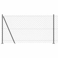 vidaXL Grandininė tvora su betono baze 25 x 1,2 m PVC dengtas plienas