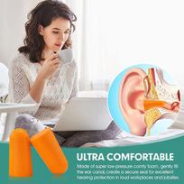 10 porų minkštos oranžinės putplasčio ausų kamštukai kūginiai kelionėms miegui apsaugai nuo triukšmo ausų kamštukai triukšmo mažinimui garso izoliacija ausų apsauga onesize gray