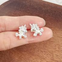 Chic Unicorn Pony Stud Earrings: Niche Design, Exquisite & Cute for Women brown