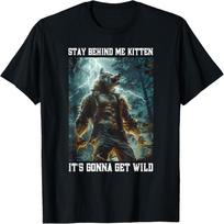 Cringy Werewolf Kitten Wolf Meme Cringe Alpha T-Shirt S black