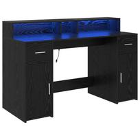 vidaXL Stalas Black Oak 140 x 55 x 91 cm Apdirbta mediena