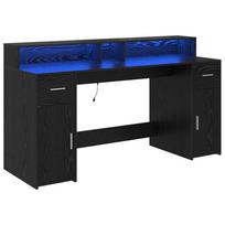 vidaXL Stalas Black Oak 160 x 55 x 91 cm Apdirbta mediena