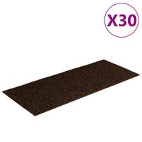 vidaXL Laiptų kilimėliai, lipnūs, 30 vnt., 60x25 cm, rudi, stačiakampiai