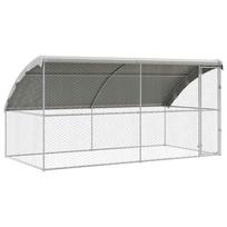 vidaXL Šunų narvas 2 vnt. Sidabro 4 x 2 x 2 m Galvanizuotas plienas