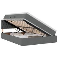 vidaXL LED saugojimo lova su čiužiniu Tamsiai pilka 140 x 200 cm