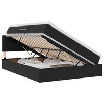 vidaXL LED saugojimo lova su čiužiniu Juoda 140 x 200 cm Aksomas