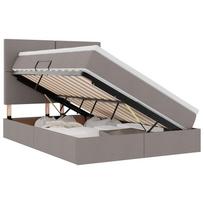 vidaXL LED saugojimo lova su čiužiniu Taupe 140 x 200 cm Audinys