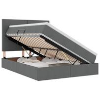 vidaXL LED saugojimo lova su čiužiniu Tamsiai pilka 140 x 200 cm