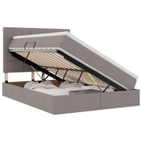 vidaXL LED saugojimo lova su čiužiniu Taupe 140 x 200 cm Audinys