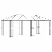 vidaXL Paviljono rėmas be paviljono audinio 6 x 3 m Juoda Plienas
