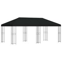 vidaXL Sodo Paviljonas 6 x 3 m Juoda Poliesteris ir plienas 190 gsm